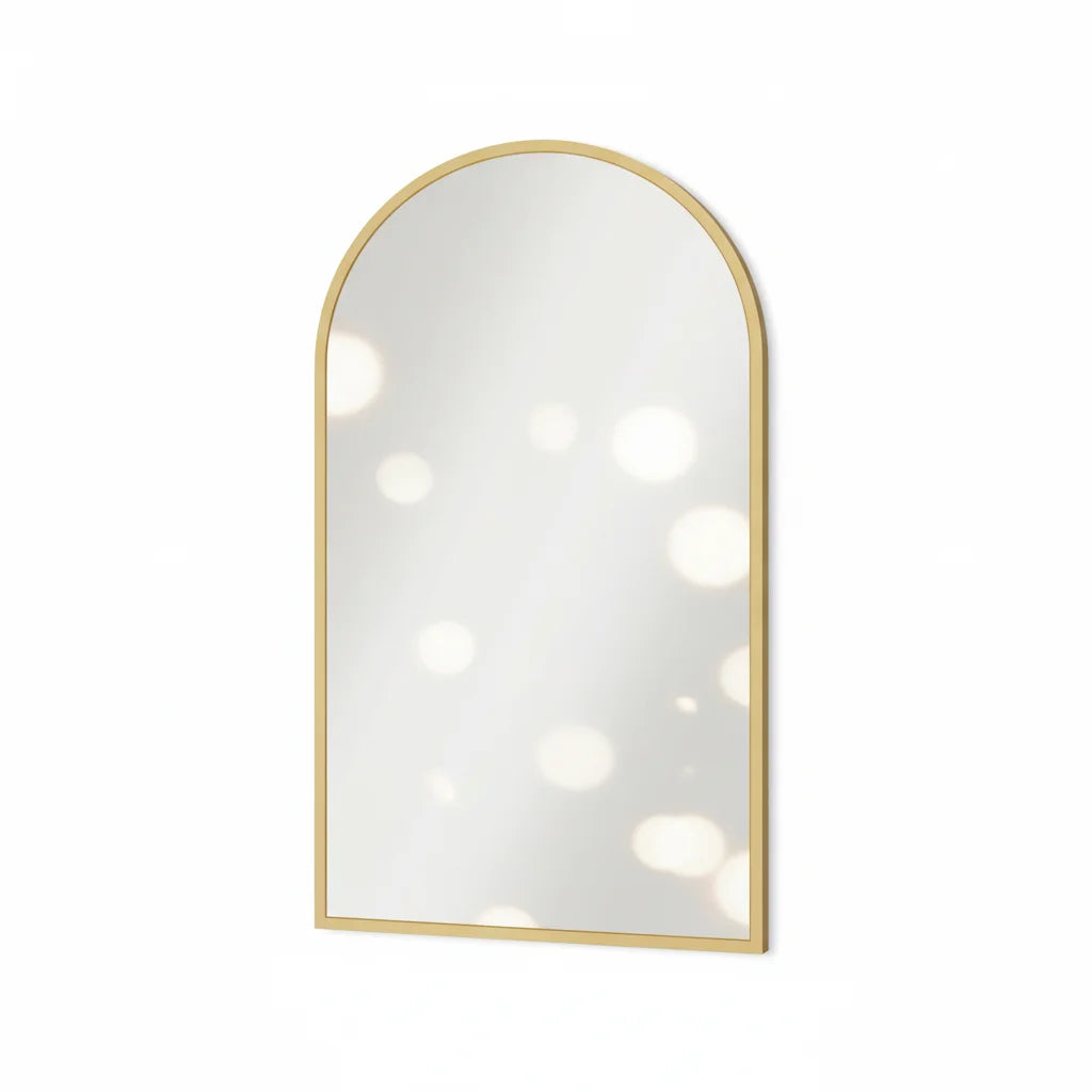 24x36 Arched Gold Bathroom Mirror, Elegant Wall Mirror for Daily Use, Functional Stylish Home Decor
