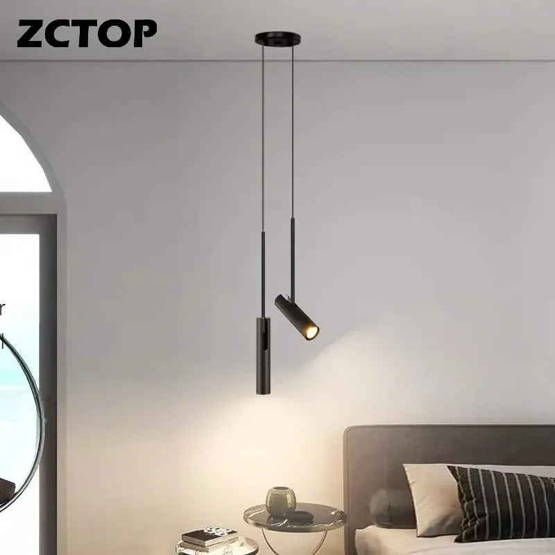 Minimalist LED Pendant Lamps Adjustable Angle Bedside Lights Chandeliers Living Dining Room Reading Lights Bar Decor Suspension