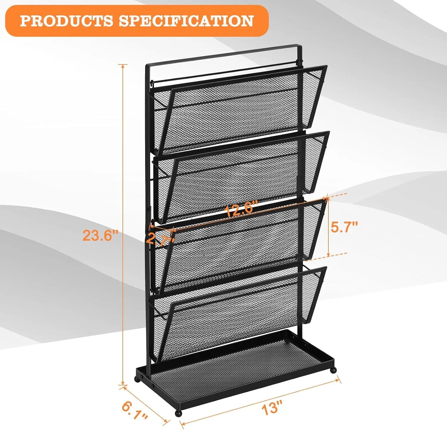 File Organizer Desk Vertical File Folder Holder Standing Mail Organizer Countertop Paper Office Desk Organizer and Accessori