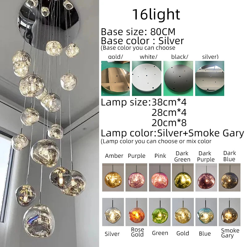 Designer Lava Pendant Light Luxury Villa Duplex Staircase Nordic Bar Modern Creative Dining Room Living Room Pendant Lighting