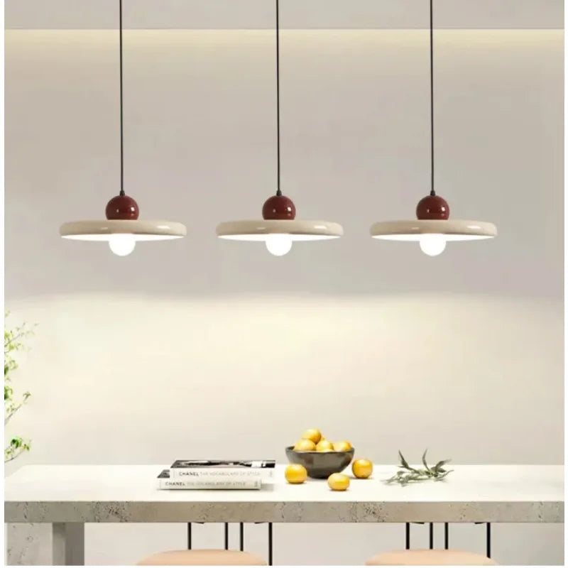 French Cream Flying Saucer Chandelier Modern Farmhouse Pendant Light  Ceiling Fixture for Dining Room Kitchen Living Room