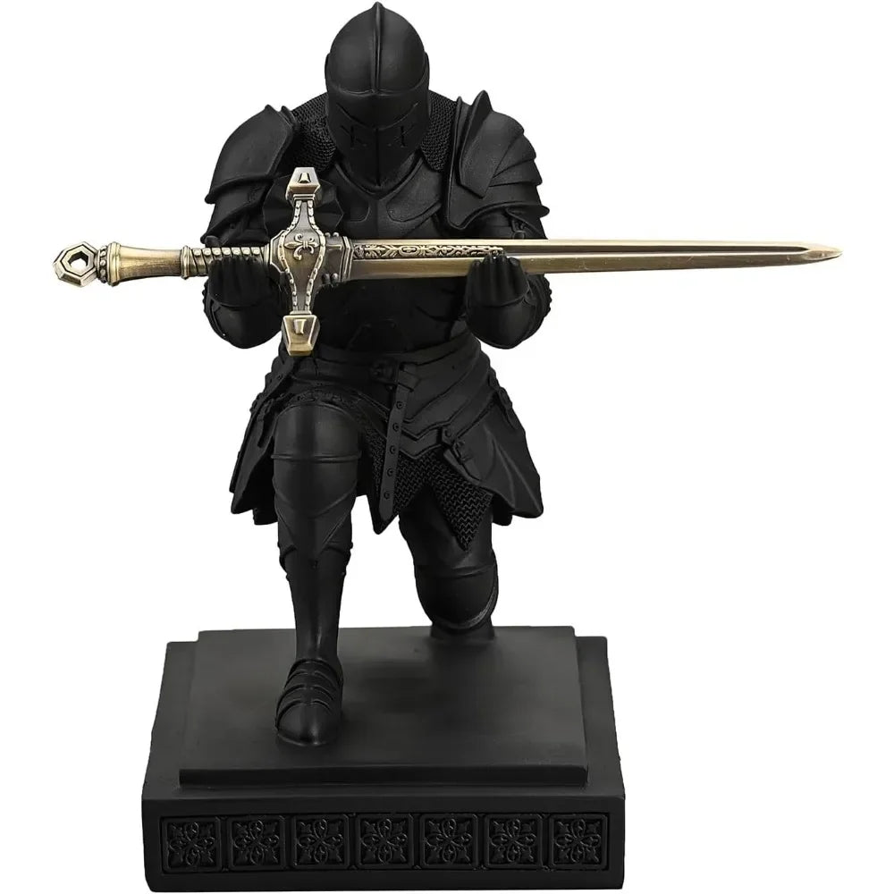 Armored Warrior Knight Pen holder desk organizer and accessory resin pen holder paper town, with a cool letter opener