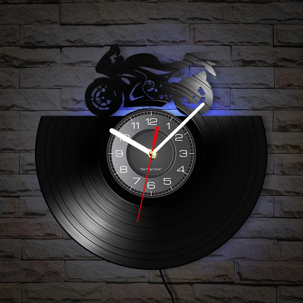 Put The Fun Between Your Legs Bicycle Retro Wall Clock Vinyl Record Racing Bicycle Cycling Lover Home Decor Biker Crafts Artwork