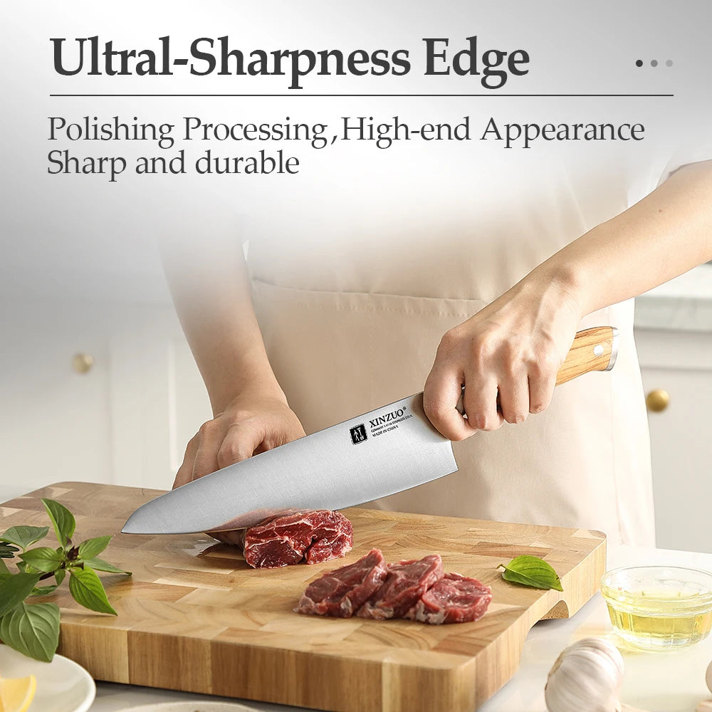 XINZUO Original Design 8.3'' Chef Knife German Din 1.4116 Steel Hardness 56-58HRC Ultra-sharp And Durable Kitchen Best Choice