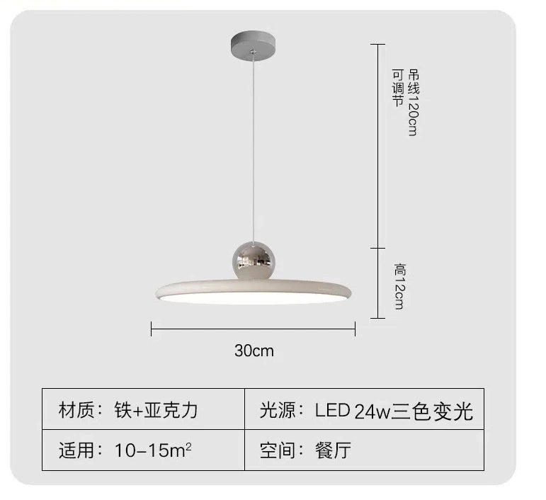 French Cream Flying Saucer Chandelier Modern Farmhouse Pendant Light  Ceiling Fixture for Dining Room Kitchen Living Room