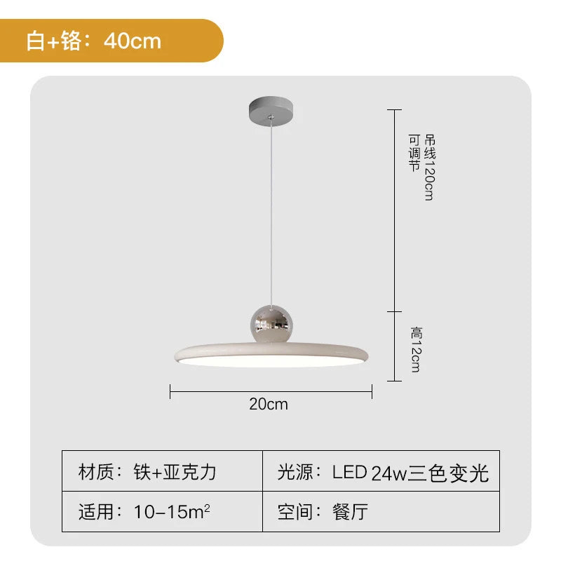 French Cream Flying Saucer Chandelier Modern Farmhouse Pendant Light  Ceiling Fixture for Dining Room Kitchen Living Room