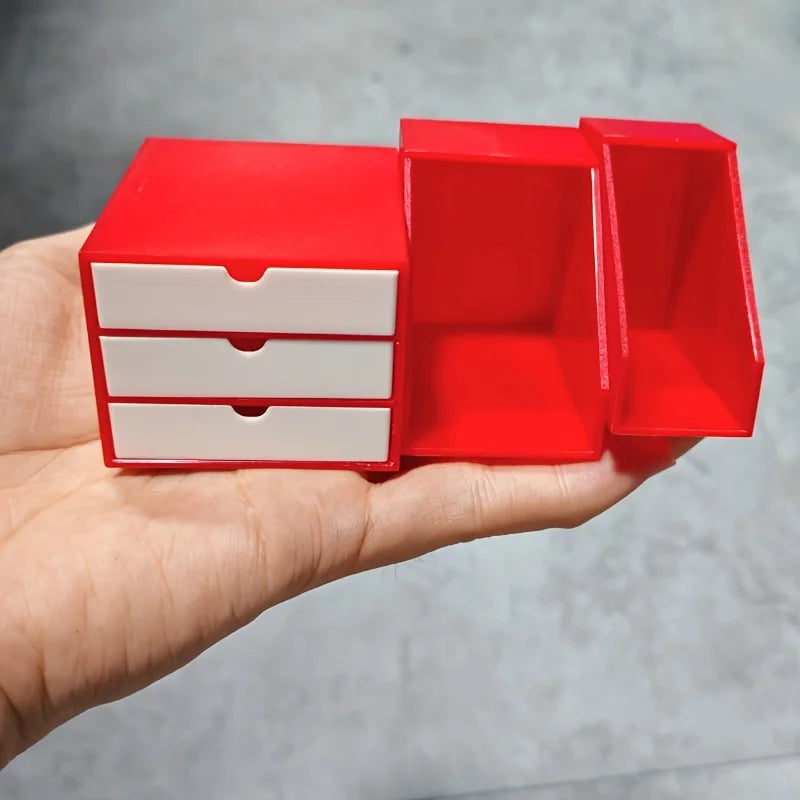 1set Miniature File Organizer Office Set Model Book Stand Drawer Cabinet Dollhouse Simulation Desk Accessories Toys Play Gift