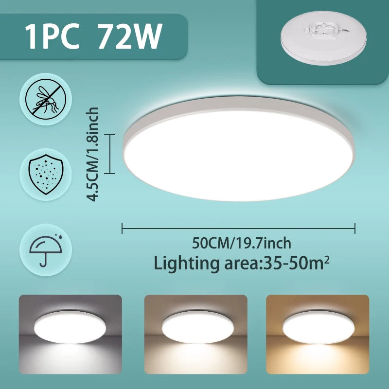 Three Proof Ceiling Light LED Ceiling Lamp LED Lights for Bedroom Kitchen Living Room Bathroom  Indoor Home Lighting Fixtures