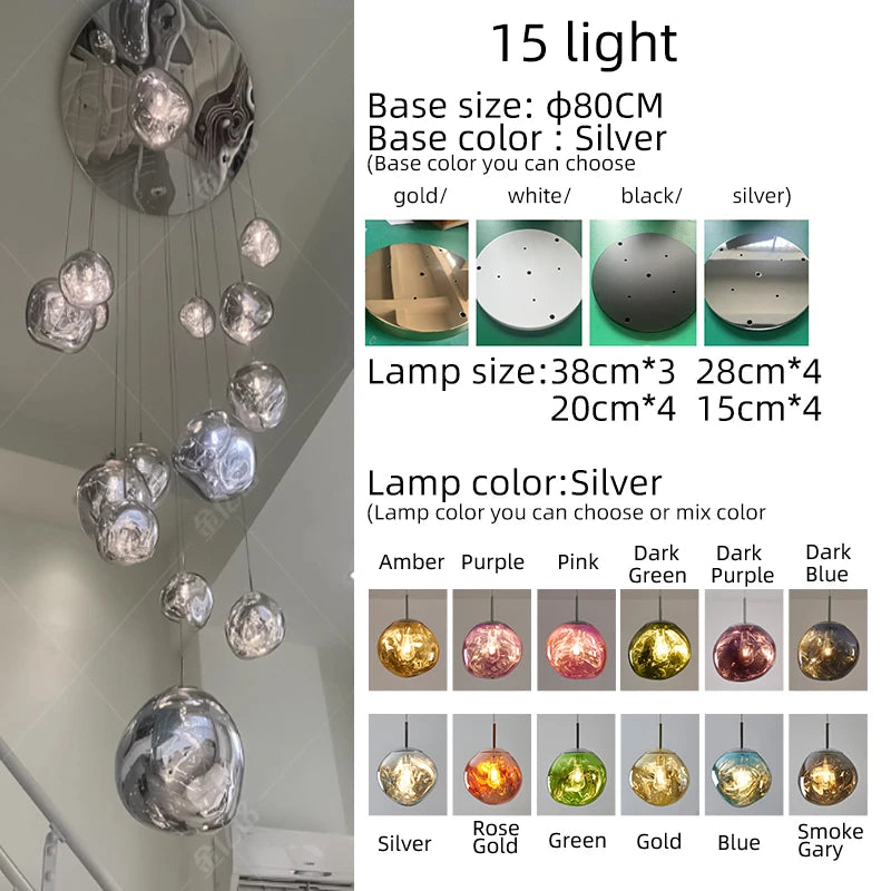 Designer Lava Pendant Light Luxury Villa Duplex Staircase Nordic Bar Modern Creative Dining Room Living Room Pendant Lighting