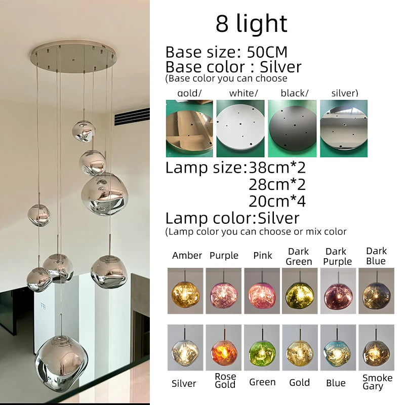 Designer Lava Pendant Light Luxury Villa Duplex Staircase Nordic Bar Modern Creative Dining Room Living Room Pendant Lighting