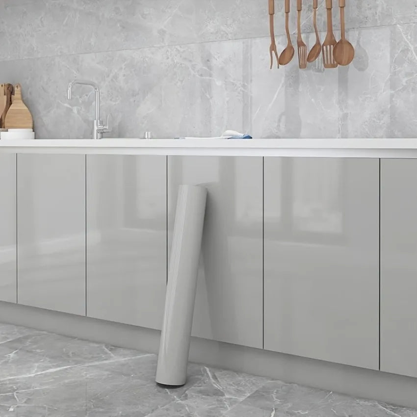 Self-Adhesive Vinyl Wallpaper High-Gloss Black Kitchen Cabinet Stove Waterproof Oil-Resistant Peel-and-Stick Stickers Bathroom
