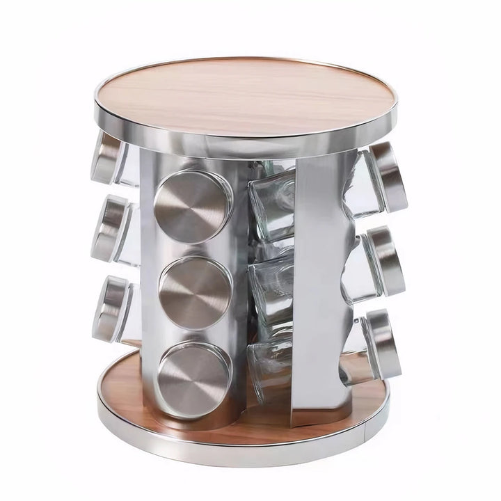 12/16/20 Jar Stainless Steel Revolving Seasoning Organizer Rotating Countertop Spice Rack Spice Tower for Kitchen Countertop