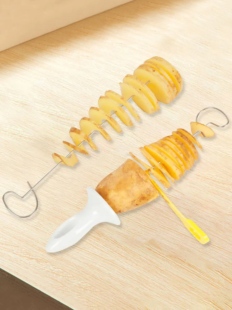Spiralizer Chips Maker with 4 Stainless Steel Sticks Manual Twisted Potato Slicer Reusable Potato Twister Kitchen Accessories