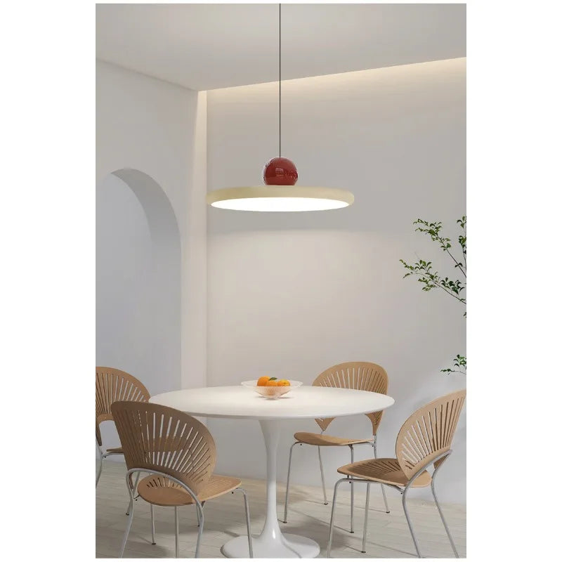 French Cream Flying Saucer Chandelier Modern Farmhouse Pendant Light  Ceiling Fixture for Dining Room Kitchen Living Room