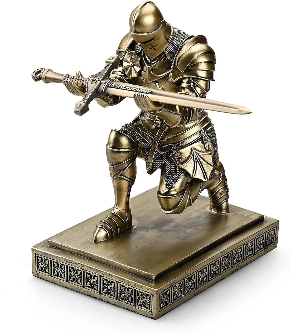 Armored Warrior Knight Pen holder desk organizer and accessory resin pen holder paper town, with a cool letter opener
