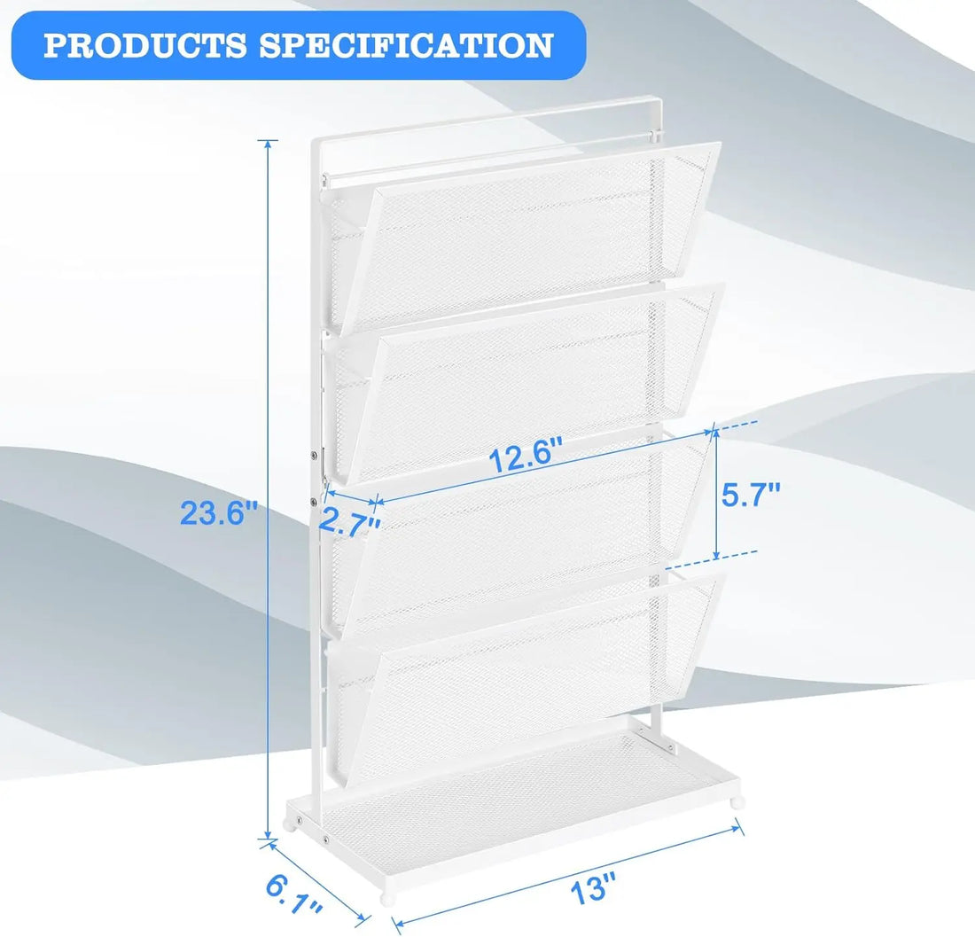 File Organizer Desk Vertical File Folder Holder Standing Mail Organizer Countertop Paper Office Desk Organizer and Accessori