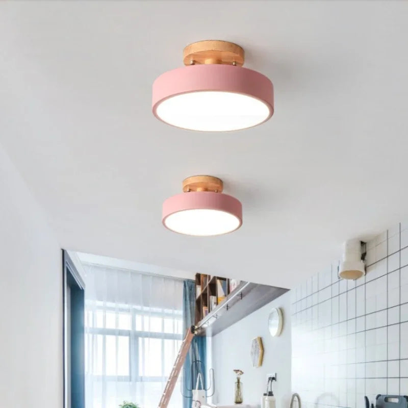 Nordic Macaron Ceiling Lamp Iron  Lamps for Living Room LED Lights for Room White/Green Furniture Luminaire Ceiling Lighting