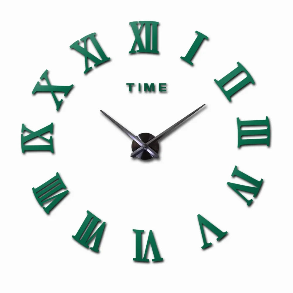 DIY Wall Clock for Home Living Room 80-120cm Modern Style Frameless 3D Wall Clock Acrylic Mirror Stickers Hotel Room Decoration