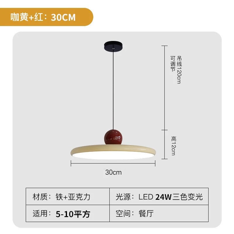 French Cream Flying Saucer Chandelier Modern Farmhouse Pendant Light  Ceiling Fixture for Dining Room Kitchen Living Room