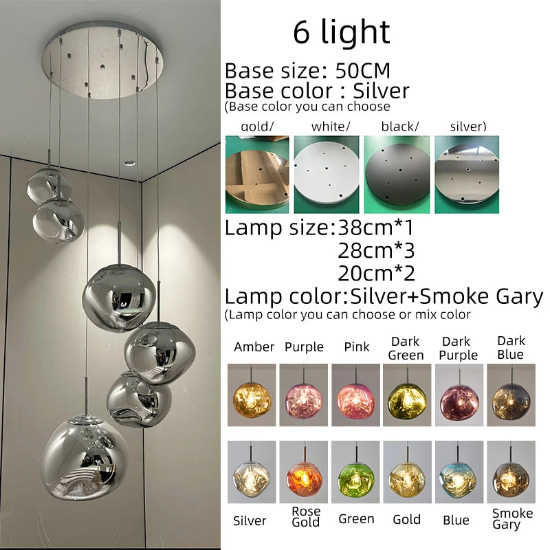 Designer Lava Pendant Light Luxury Villa Duplex Staircase Nordic Bar Modern Creative Dining Room Living Room Pendant Lighting