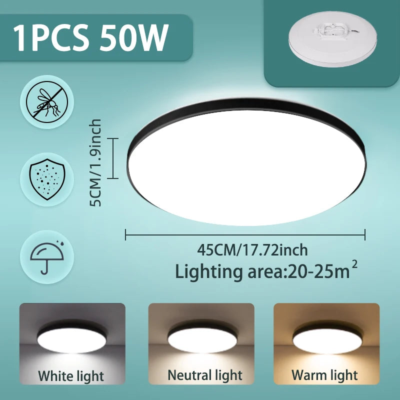 Three Proof Ceiling Light LED Ceiling Lamp LED Lights for Bedroom Kitchen Living Room Bathroom  Indoor Home Lighting Fixtures