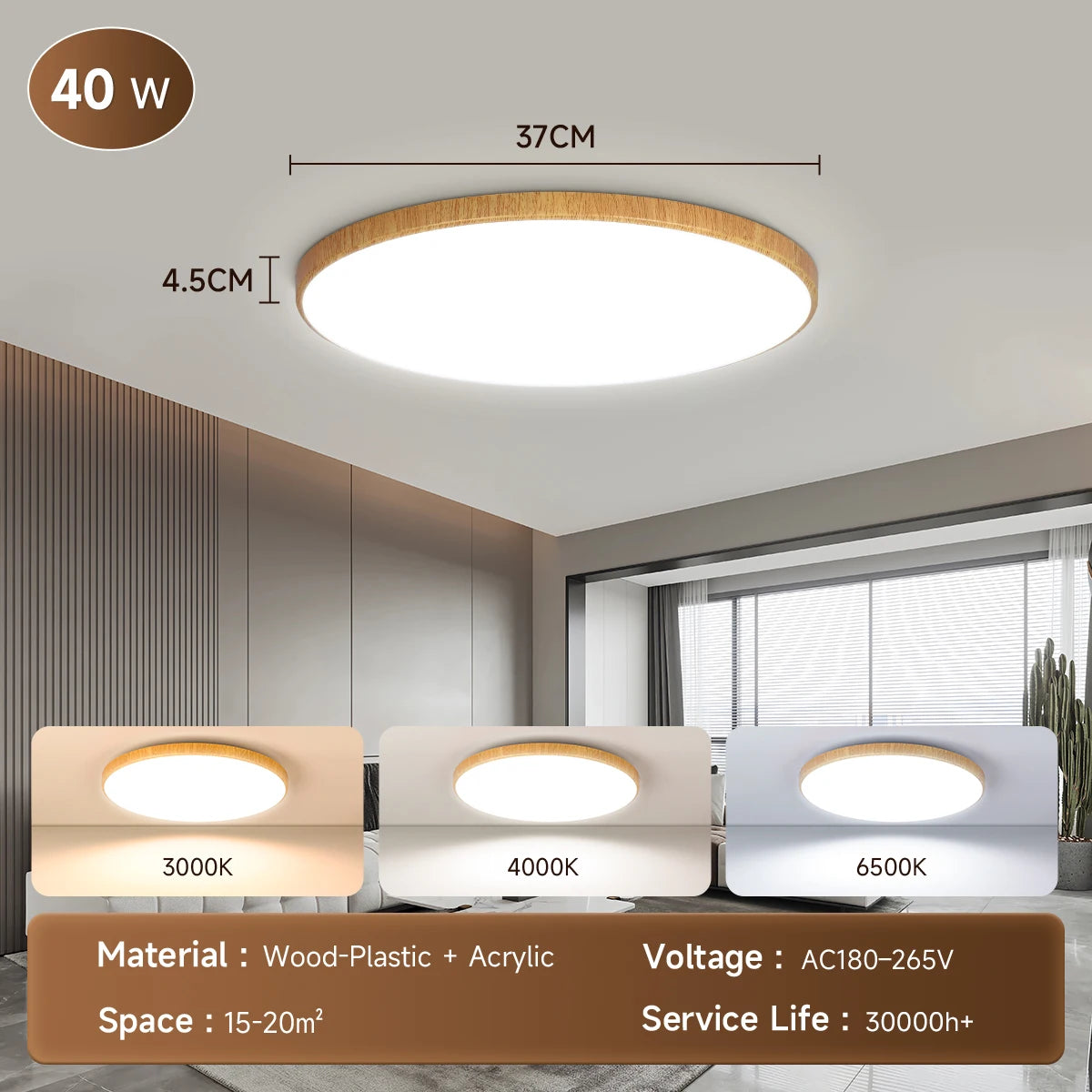 Three Proof Ceiling Light LED Ceiling Lamp LED Lights for Bedroom Kitchen Living Room Bathroom  Indoor Home Lighting Fixtures