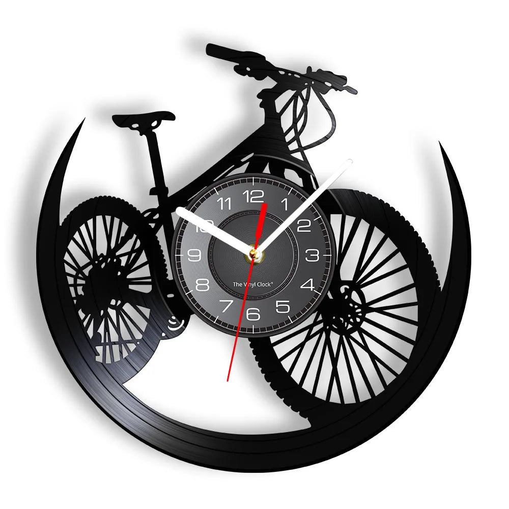 Put The Fun Between Your Legs Bicycle Retro Wall Clock Vinyl Record Racing Bicycle Cycling Lover Home Decor Biker Crafts Artwork