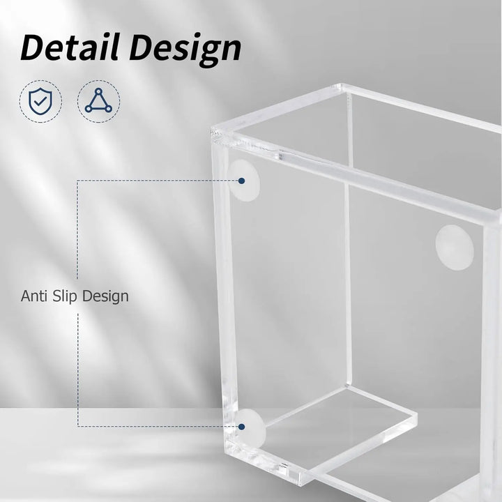 Acrylic Sticky Note Holder Clear Notepad Dispenser for Desk Office Dorm Room Organizer Desktop Accessory