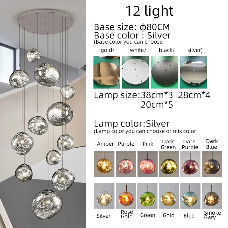 Designer Lava Pendant Light Luxury Villa Duplex Staircase Nordic Bar Modern Creative Dining Room Living Room Pendant Lighting