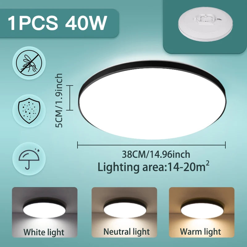 Three Proof Ceiling Light LED Ceiling Lamp LED Lights for Bedroom Kitchen Living Room Bathroom  Indoor Home Lighting Fixtures