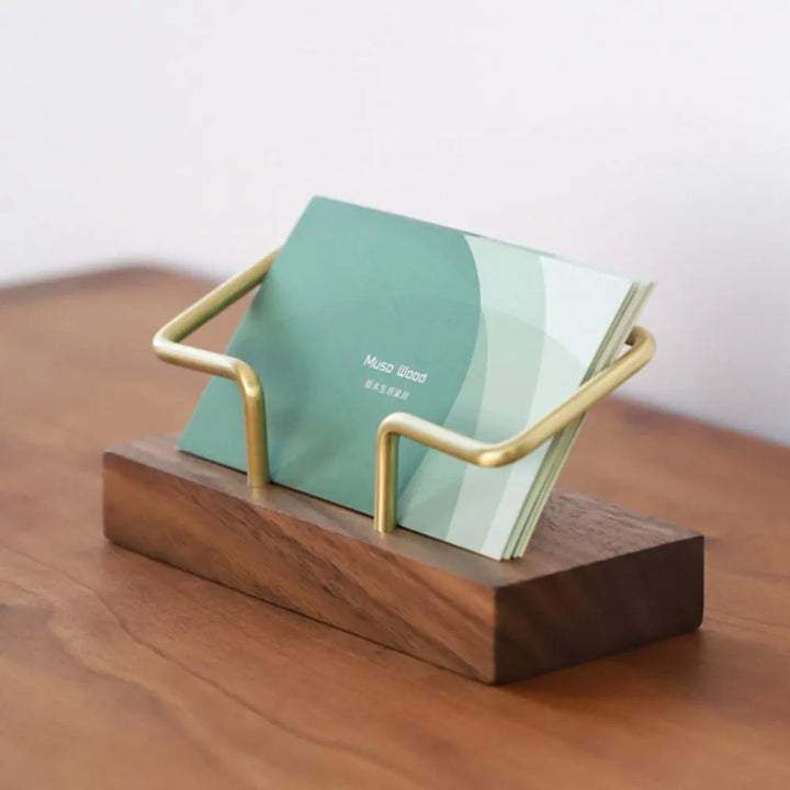Business Card Holder Desk Organizer Office Desk Display Stand Memo Counter Accessories Tabletop Shelf Wooden Card Holder Storage