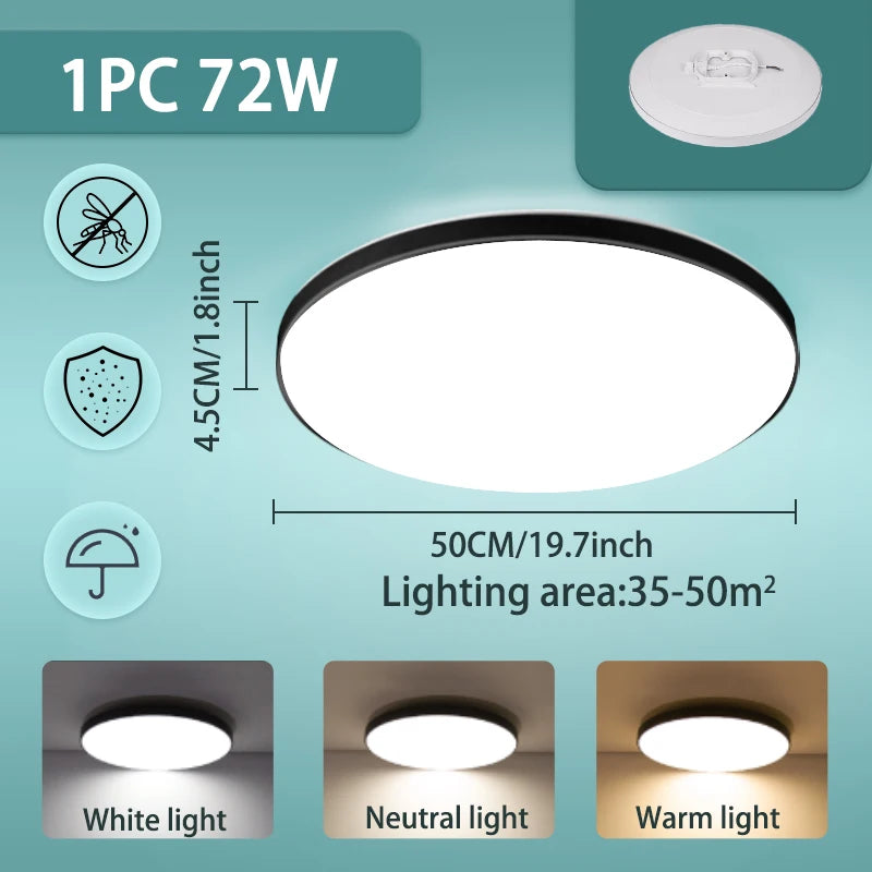 Three Proof Ceiling Light LED Ceiling Lamp LED Lights for Bedroom Kitchen Living Room Bathroom  Indoor Home Lighting Fixtures